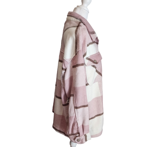 NEW Buckle Ashley by 26 International Mauve Plaid Shacket Jacket - Picture 7 of 14